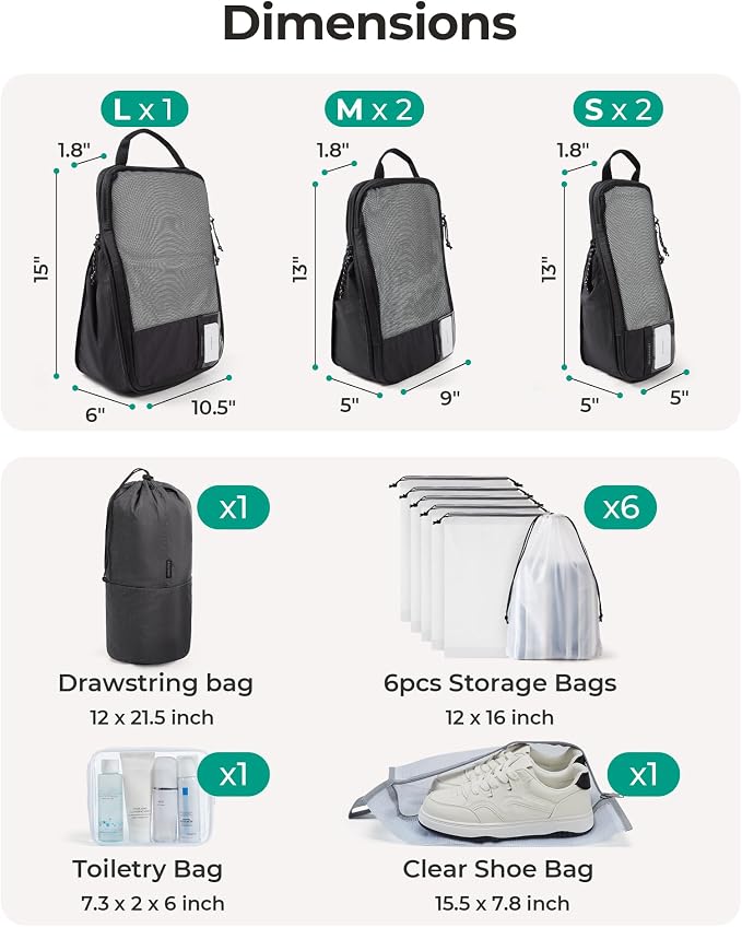 BAGSMART 6 Set /4 Set/2 Set Compression Packing Cubes for Travel, Lightweight Luggage Organizer Bags, Durable Space Saver Bags Travel Essentials - Image 3