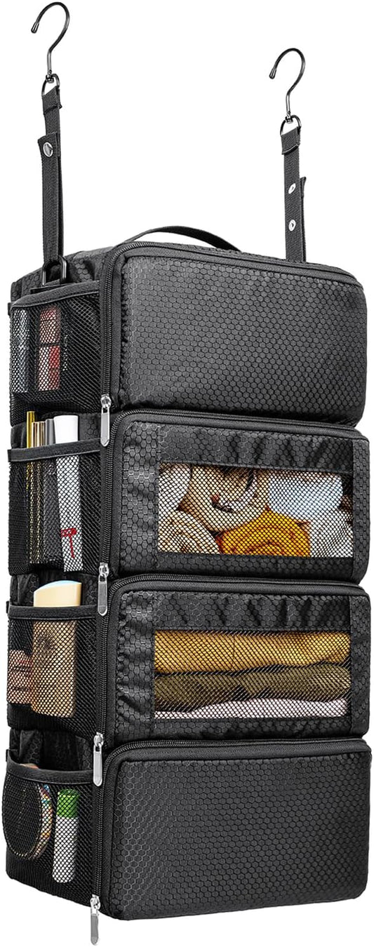 Suitcase Organizer, Travel Luggage Organizer Hanging Shelves Packing Cube Closet/Collapsible Portable Travel Organizer for Carry-on by Vokelater