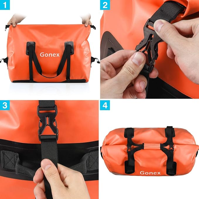 Gonex Extra Large Waterproof Dry Duffel Bag, Roll-Top PVC Gear Bag | Waterproof PVC, Roll-Top Closure, Wet Pocket, Shoulder & Hand Carry, Kayaking, Paddleboarding, Travel - Image 8