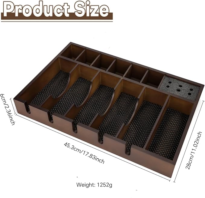 Barber Organizer Station, Wooden Multi-Functional Barber Accessories Storage Tray, Adjustable Multi-Slot Hairdressing Tool Storage Station Suitable for Hair Salons, Home Use, and Pet Shops - Image 7