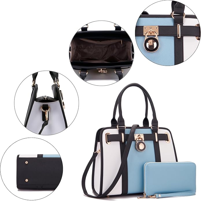 Qiyuer Structured Satchel Tote Handbags Set Women Purses with RFID Wallet | Premium, Sturdy, Spacious, Chic for Daily & Work, Vegan PU Leather, Multi-way Carry, Large Capacity RFID Wallet, Ideal Gift - Image 7