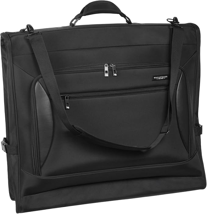 WallyBags Solutions 45" Premium Garment Bag with shoulder strap and pockets by WallyBags