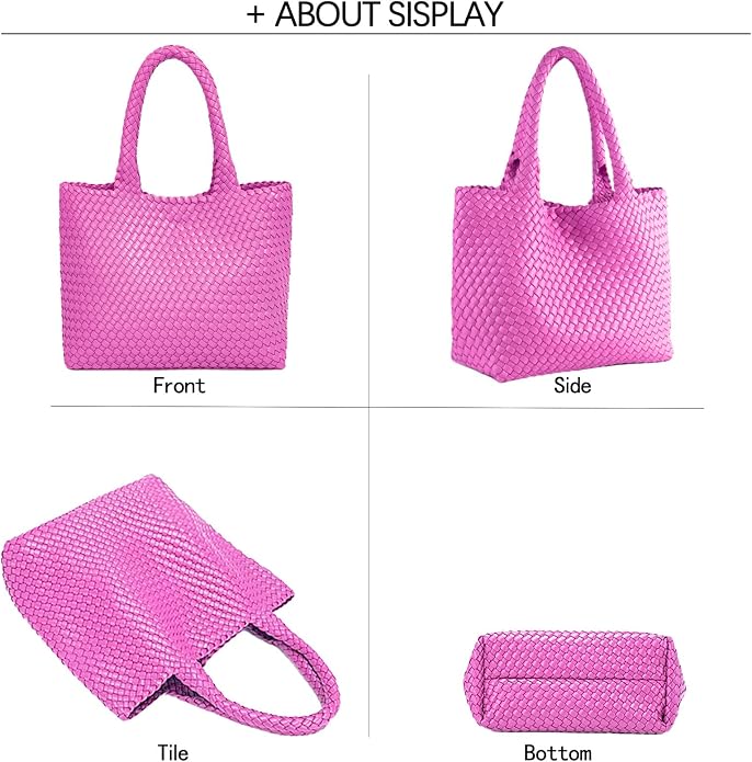 JINMANXUE Fashion Woven Bag Shopper Bag Travel Handbags and Purses Women Tote Bag Large Capacity Shoulder Bags - Image 7