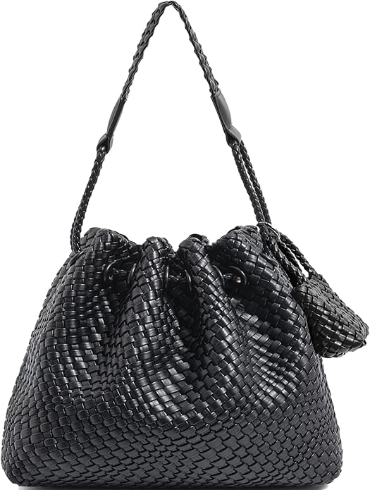 JINMANXUE Woven Purse for Women, Beach Hobo Shoulder Bag, Top-handle Tote Handbag, Shopper Underarm Satchel for Work Travel | Spacious Lightweight by JINMANXUE