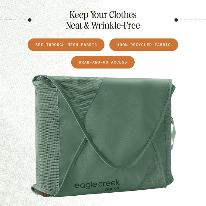 Eagle Creek Pack-It Reveal Garment Folder - Compression Wings - Maximize Luggage Space - Convenient Top Handle - Quick Drying Material - X-Large - Willow Green - Image 2