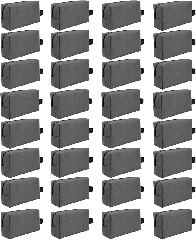 32 Pcs Travel Toiletry Bag for Men Women Bulk Large Water Resistant Shaving Bag Hanging Cosmetic Bag Makeup Travel Pouch Toiletry Organizer Birthday/Father's Day/Graduation Gifts(32, Dark gray) by Home