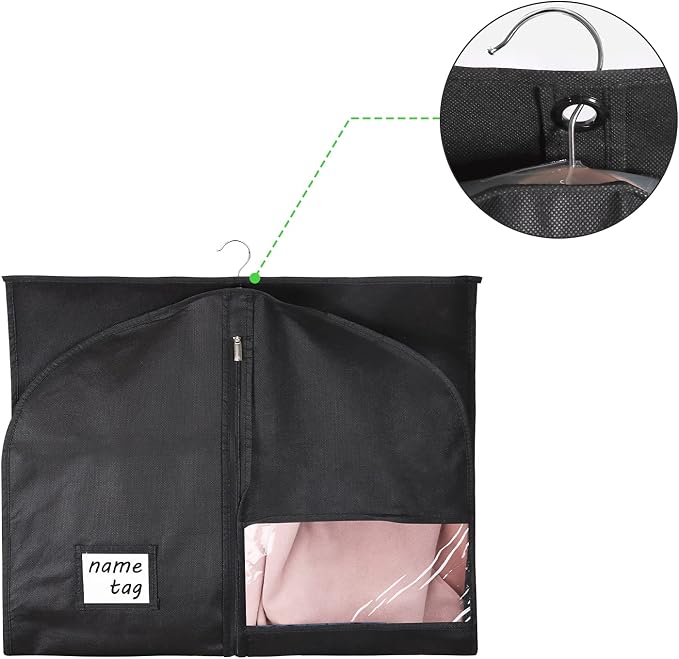 KEEGH 40" Suit Bags Garment Bags for Storage (Set of 6) Garment Bags for Hanging Clothes, Suit Cover Bags Garment Covers for Dress Shirts Coats Clean with Zipper and Transparent Window, Black - Image 5