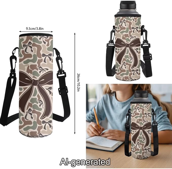 Duck Camo Bow Kids 4 Piece Backpack Set, 17 Inch School Backpack with Lunch Bag, Pencil Case and Water Bottle Holder, Lightweight Durable School Bag for Daily Use - Image 7
