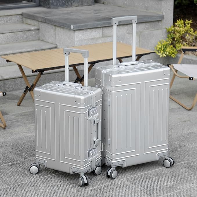 All Aluminum Carry On Luggage，Cut from Whole Aluminum Sheet，22x14x9 Airline Approved ，（3rd Generation，Premium Metal zipperless suitcase ） (silvery, 26inch) - Image 5