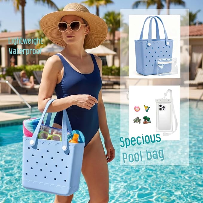 Rubber Beach Bag Waterproof Durable Large Tote Bag for Beach Sports Pool Swim Travel EVA Tote - Image 4