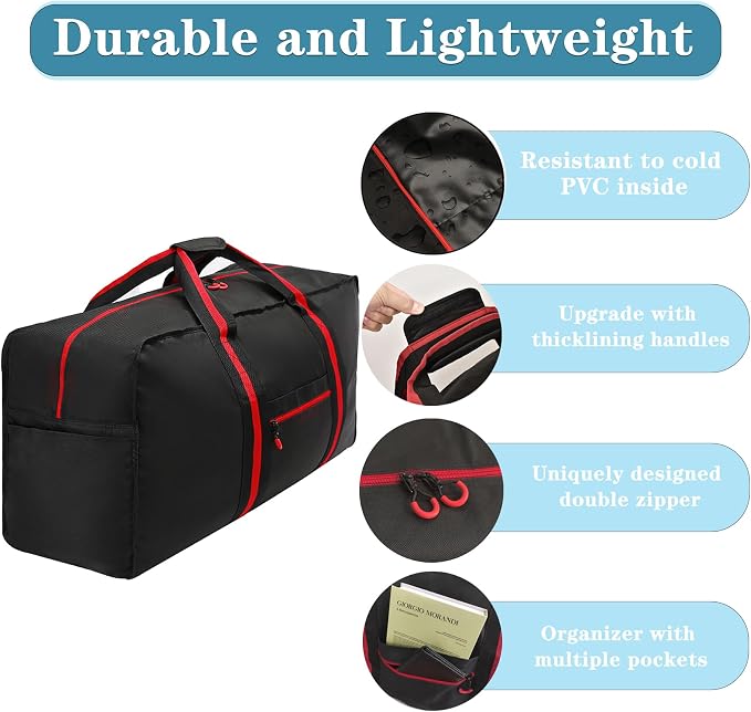 Large Duffle Bag for Women Men Heavy Duty Gear Storage Bag Foldable 88L Weekender Gym Overnight Bags - Image 2