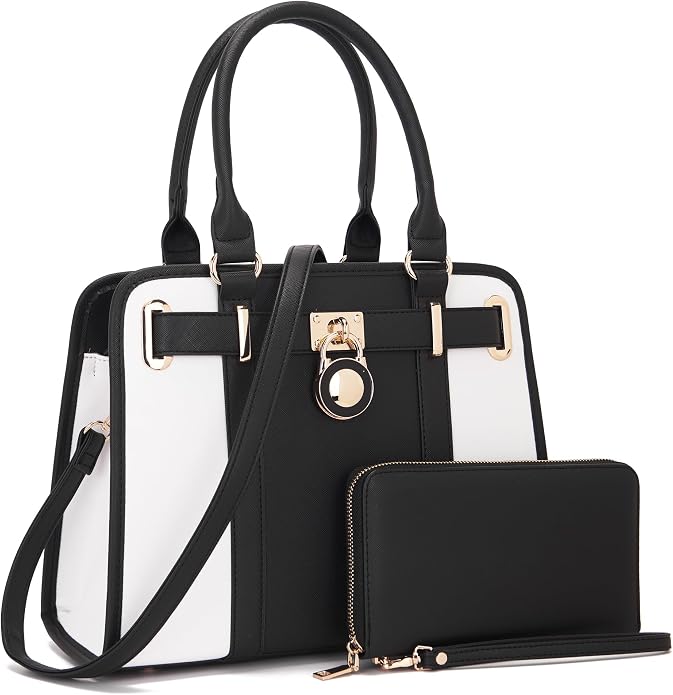Qiyuer Structured Satchel Tote Handbags Set Women Purses with RFID Wallet | Premium, Sturdy, Spacious, Chic for Daily & Work, Vegan PU Leather, Multi-way Carry, Large Capacity RFID Wallet, Ideal Gift by QIYUER
