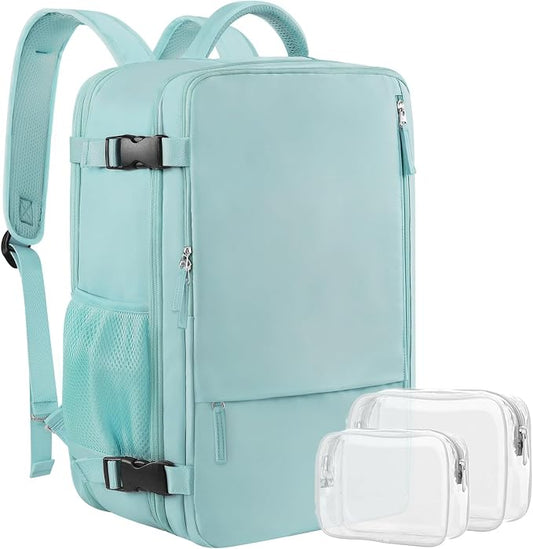 Sinaliy Large Travel Backpack for Women, 40L Carry On Backpack, 17 Inch Laptop Waterproof Backpack, College Bookbag, Backpack for Women, as Person Item Flight Approved | Waterproof Large Expandable College Bookbag, as Person Item Flight Approved with A... by Sinaliy