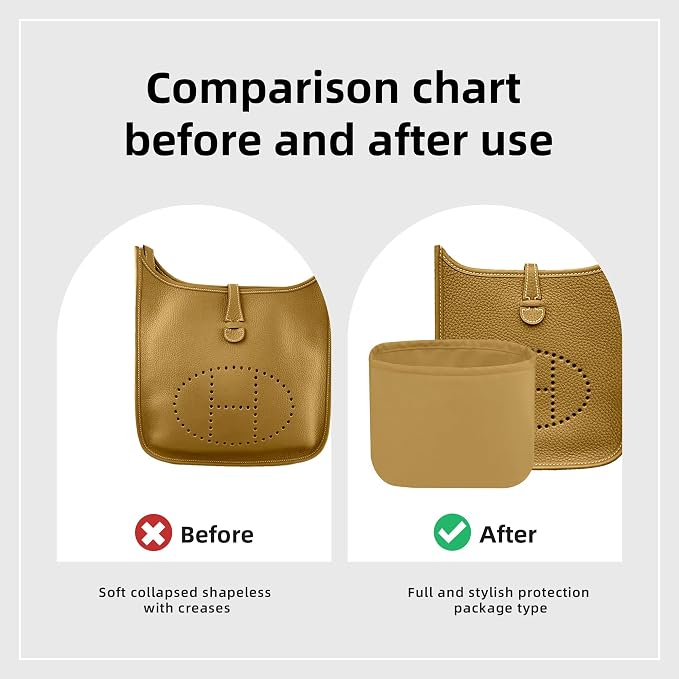 DGAZ Silk Purse Organizer Insert for Evelyne Bag(Biscuit color,TPM) | Soft and Lightweight,Perfect Fit,Multi-pocket Storage,Bag Protector,Luxury Bag Care,Handmade,for Smooth Bag Organizer - Image 4