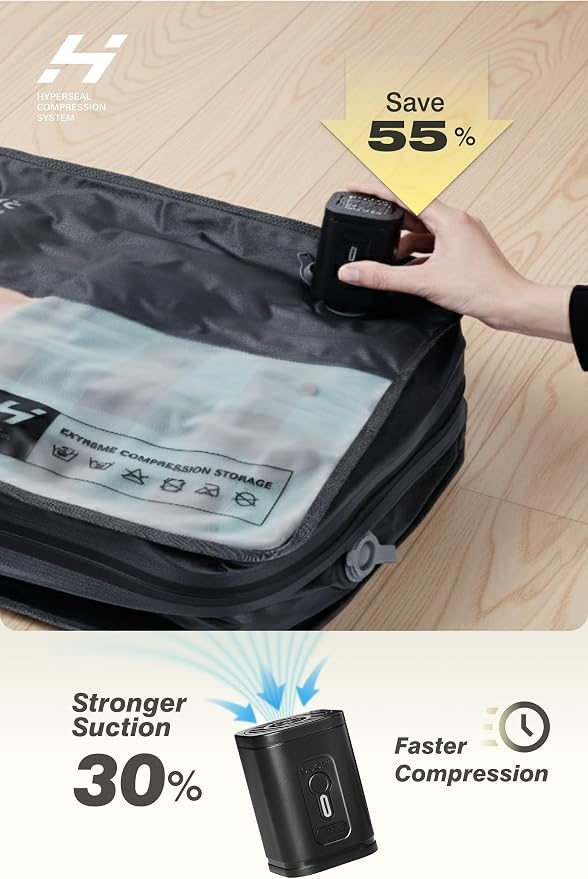 AirVault Reusable Vacuum Compression Travel Bag for Carry-On Suitcase and Backpack, Recycled IPX8 Waterproof Space Saver Vacpack (41L (4-Pack)) - Image 5