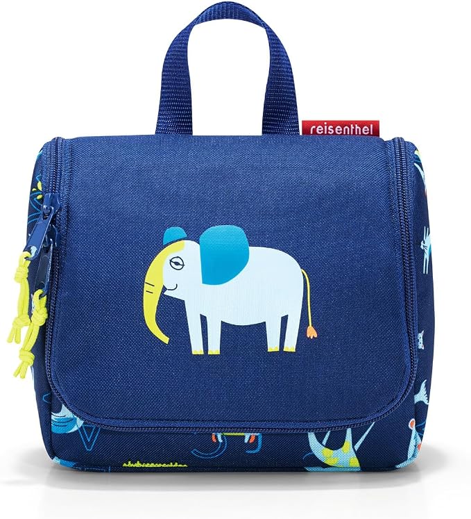 reisenthel Toiletbag S Kids, Small Hanging Travel Toiletry Organizer, ABC Friends Blue by reisenthel%C2%AE