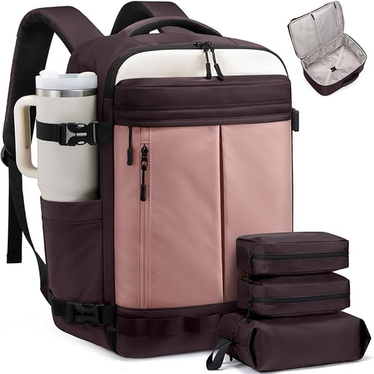 LOVEVOOK 40L Travel Backpack for Women Men, Airline Approved Carry On Luggage with 3 Cubes Accessories, TSA Personal Item Travel Cruise Essentials, Waterproof Weekender Overnight Bags fits 17" Laptop by LOVEVOOK