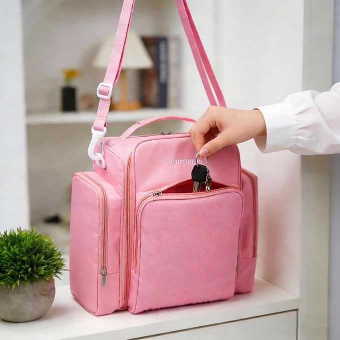 Multifunctional Travel Toiletry Bag With Jewelry Organizer,Portable Hanging Storage Bag With 4 Compartments,Large Capacity Makeup Case For Skincare & Bathroom Essentials (Pink) - Image 4