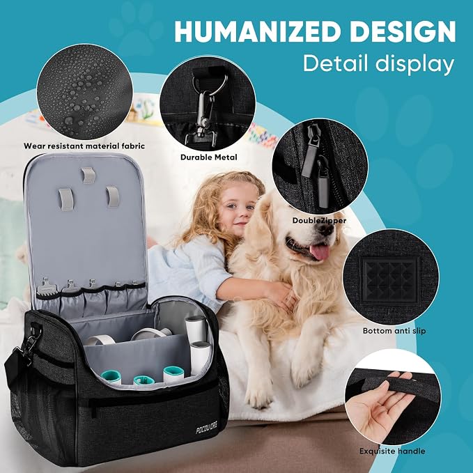 Pet Travel/Grooming Supplies Organizer Carry Bag - Compatible with Oneisall/Neabot Dog Grooming Vacuum, Large Capacity - Bag Only (Black) - Image 4