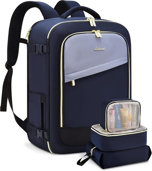 LOVEVOOK Travel Backpack for Women, 40L Carry On Backpack Flight Approved, Large Personal Item Bag Fits 17 inch Laptop, TSA Approved Luggage with 3 Packing Cubes,Waterproof Weekender Gym Essentials by LOVEVOOK