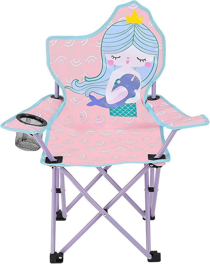 KABOER Kids Outdoor Folding Camping Chair with Cup Holder Carrying Bag | Portable Camping Chair for Beach Picnic Camping Travel Lawn Ages 3-10 by KABOER