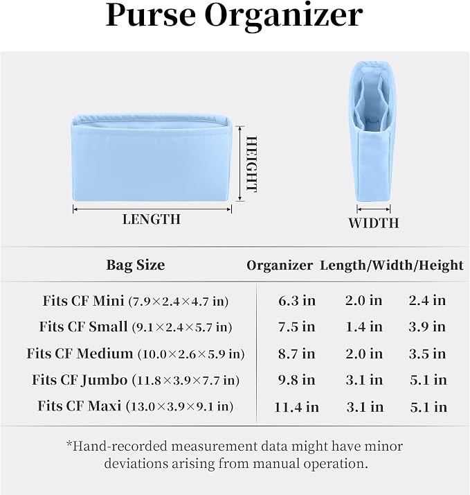 Purse Organizer Insert, Silky-Soft Lightweight Design, Multi-Pocket, Keeps Bag Organized & Protects Interior, Fits Chanel Classic Flap Small, Ideal for Travel & Daily Use(Celeste, CF Small 23) - Image 7