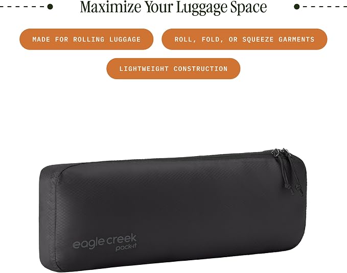 Eagle Creek Pack-It Isolate Slim Cube M/M/M Set - Minimalist Compact Travel Organizer for Hair Styling Tools, Belts & Small Items - Travel Accessories - Black - Image 2