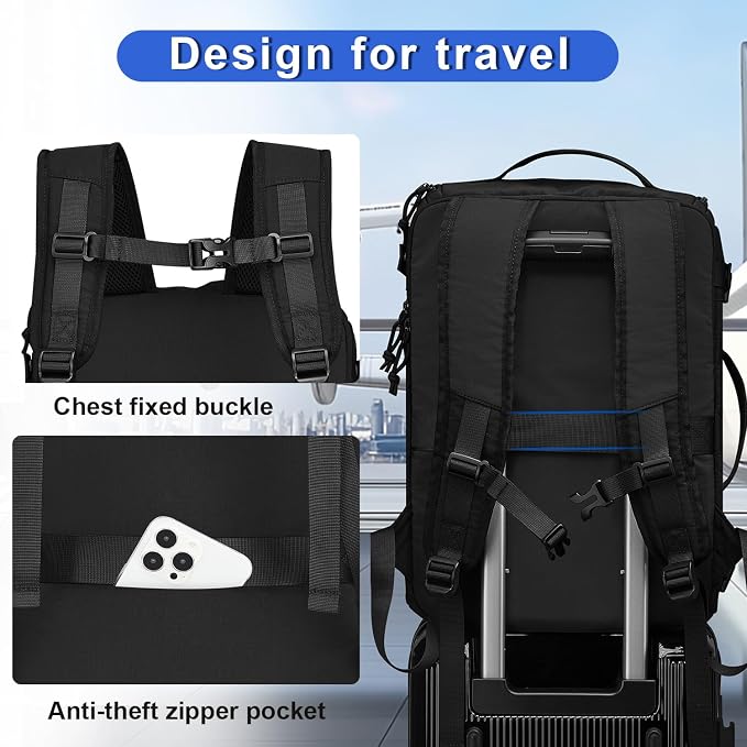 Carry On Travel Backpack Flight Approved Laptop Backpack for Women Men | Personal Item Travel Bag, Casual Weekender Daypack with Wet Pocket for Business, Hiking - Image 7