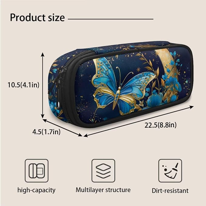 Butterfly Backpack for Girls 3Pcs Kids School Bag Set Floral Bookbag with Lunch Bag and Pencil Box Daypack Elementary Students Knapsack for Teens Girls - Image 7