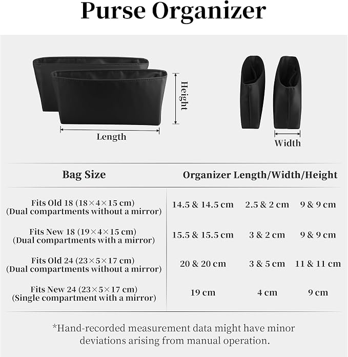 Satin Purse Organizer Insert, Lightweight & Soft Bag Insert with Pockets, Ideal for Travel, Shopping, and Daily Use, Multicolor Options, Fits New Constance 18(Black, New 18) - Image 9