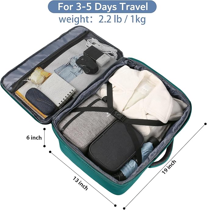 MATEIN Travel Backpack for Men Women, 35L Carry on Backpack for Airplanes | Personal Item, Simple Daypack with Trolley Sleeve, Adjustable Shoulder Strap, Gifts for International Travelers, Peacock Blue - Image 4