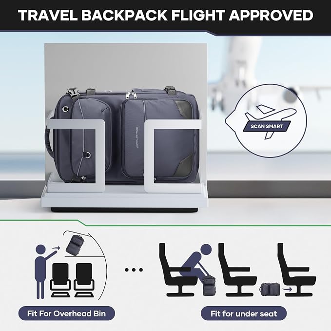 Maelstrom Travel Backpack for Men Women, 35L Carry on Backpack for Traveling on Airplane,with Belt Bag&Shoe Compartment,Waterproof Laptop Backpack fit 17”Laptop-Mystery Grey - Image 5