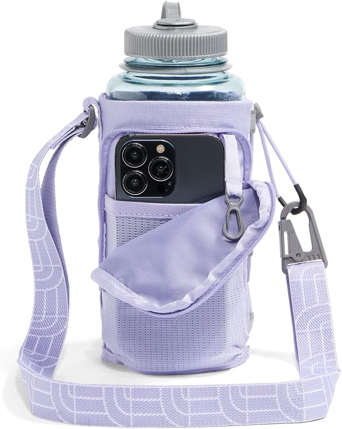 The North Face Borealis Water Bottle Holder - Adjustable Strap, Water-Repellent Finish, External Pocket with Key Hook, Pale Plum Light Heather/Pale Plum, One Size | Adjustable Strap, Water-Repellent Finish, External Pocket - Image 3
