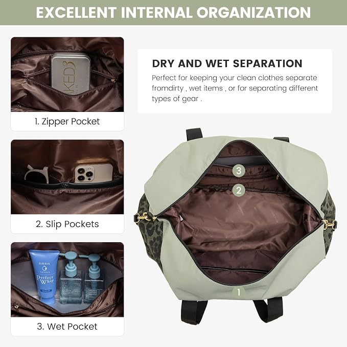 LOVEVOOK Weekender Bag for Women, Large Duffle Bag for Travel with 2 Packing Cubes, Carry on Overnight Bag with Shoe Compartment, Mom Hospital Bags for Labor and Delivery - Image 5