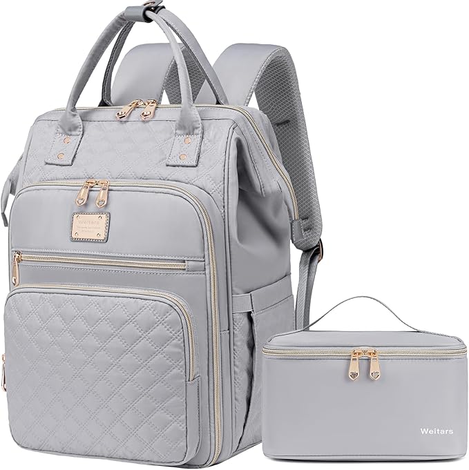 Weitars Lunch Backpack For Women,15.6 Inch Laptop Backpacks For Womens Back pack, Travel Backpacks,Work Backpack For Women (Gray) by Weitars