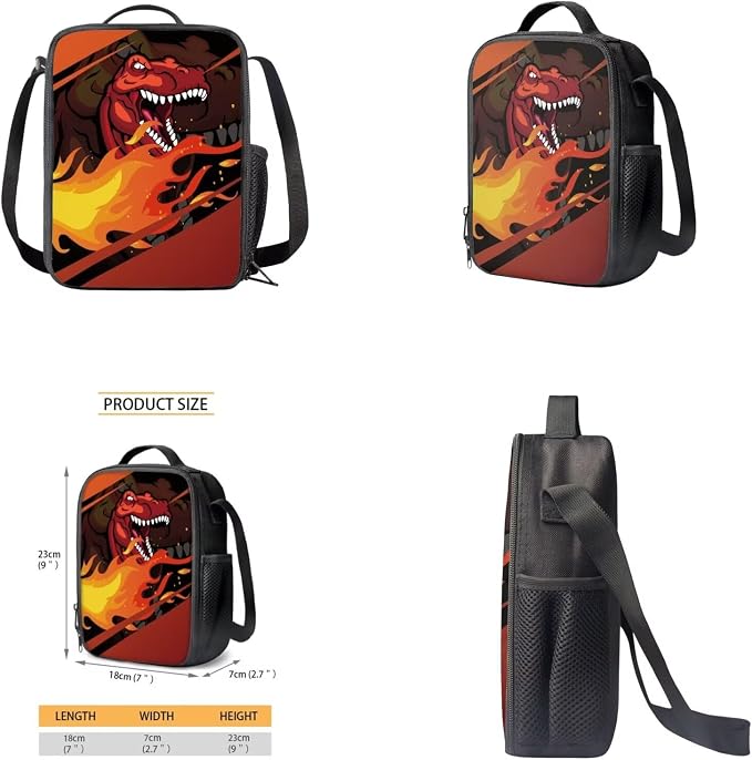Dinosaur Backpack for Kids 5-7 Boys Backpack with Lunch Box Water Bottle Holder and Soft Pencil Case 4PCS Set Bookbag with Front Pocket 17 inch Large Capacity School Bag for Elementary Boys - Image 4