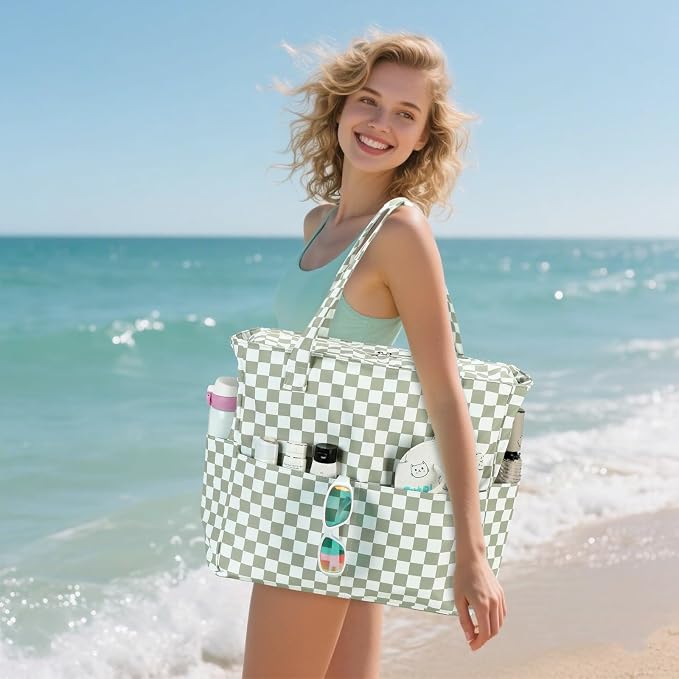 Bluboon Waterproof Beach Tote Pool Bags for Women Ladies Extra Large Carry On Bag With Wet Compartment for Weekender Travel - Image 2