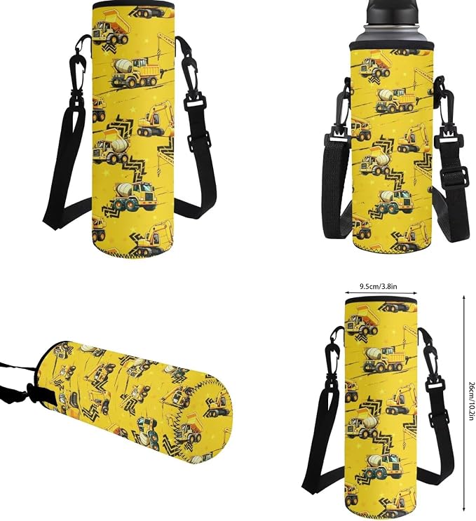 Teen Boy Backpack Truck Yellow Bookbag and Lunch Box Set for Boys Cool Backpack for Middle School Boy Back to School Gift Supplies 17 inch Bookbag Set of 4 - Image 6