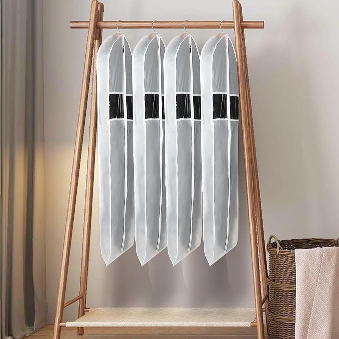Zilink Clear Suit Coat Bags for Storage 50-inch Dress Bags for Hanging Clothes with 3" Gusset Suit Cover Bag for Coat, Dress Closet Storage - Image 6