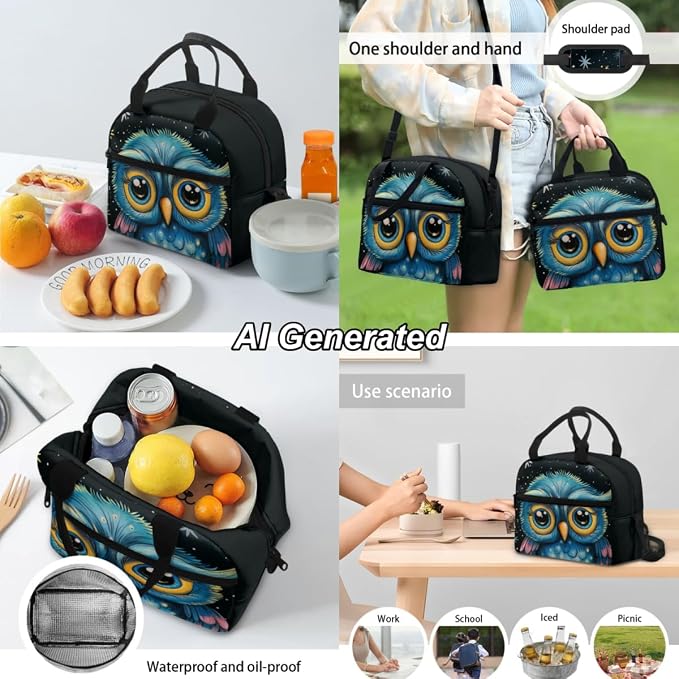 Owl Kids Bookbag for Girls School Bags for Boys 6-8 with Lunch Bag and Penicl Box Set Toddler Kindergarten Preschool Backpack for School, 3Pcs - Image 4