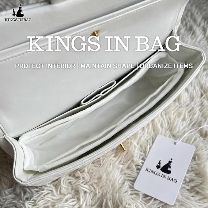 Purse Organizer Insert, Silky-Soft Lightweight Design, Multi-Pocket, Keeps Bag Organized & Protects Interior, Fits Chanel Classic Flap Maxi, Ideal for Travel & Daily Use(Blanc, CF Maxi) - Image 3