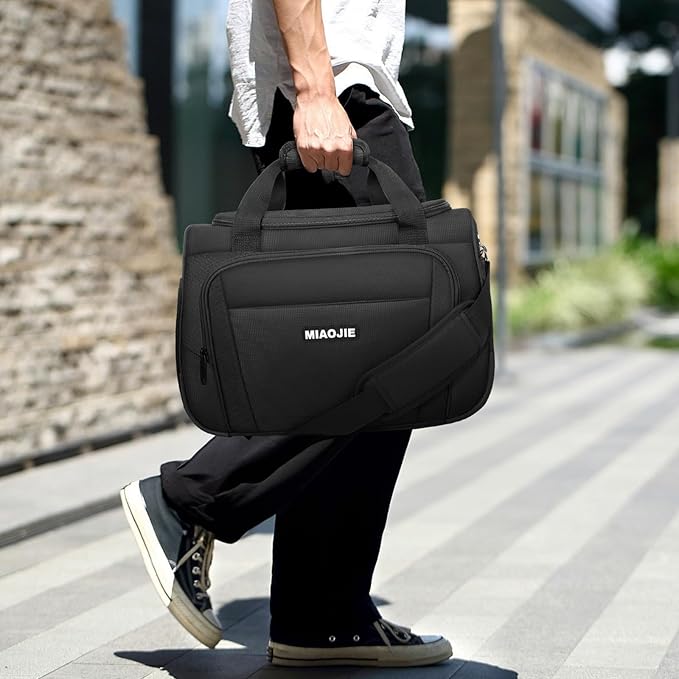 Underseat Carry On Luggage Lightweight Travel Tote Weekender Bag Overnight Duffle Bag for Travel, Travel Essentials Personal Item Travel Bag for Women and Men,Black-16Inch - Image 6