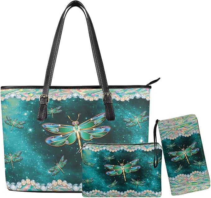 Women Purse Handbags Wallet Sets Leather Shoulder Tote Bag for Women,Top Handle Purse with Wrist Wallet Bag by Unknown