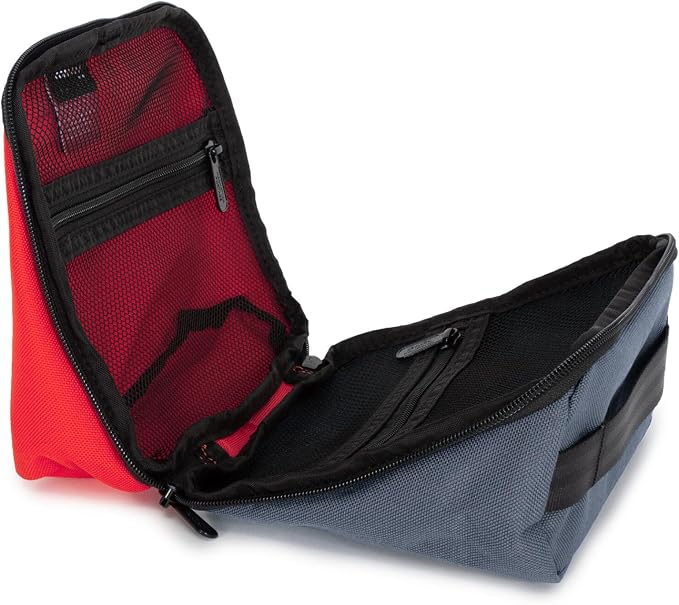 Manhattan Portage Newtown Toiletry Case Water Resistant Made with1000D Cordura For Everyday Use (Red/Grey) - Image 6