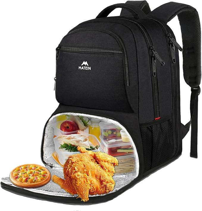 MATEIN Lunch Backpack for Men, 18 Inch Large Insulated Backpack Cooler with Lunch Compartment, Water Resistant Laptop Back pack with Lunch Box Bag for Work Travel Business College Picnic - Image 8