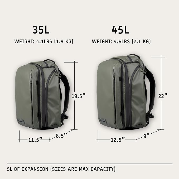 WANDRD TRANSIT Travel Backpack (35L): Expandable Carry-On Travel Backpack – Weather-Resistant, Laptop Compartment, Dual Side Access & Camera Cube Compatible Adventure Bag - Image 3
