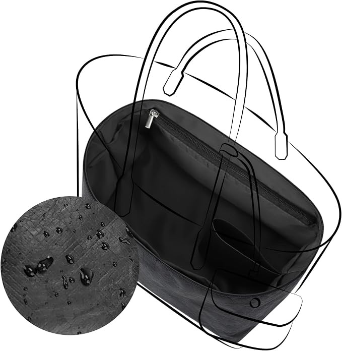 DGAZ Lightweight Purse Organizer Insert for GYARD-Anjou/Artois/SaintLouis Bags,silk and DupontPaper handbag inner for Luxury Bag(Black,SaintLouisPM) by DGAZ