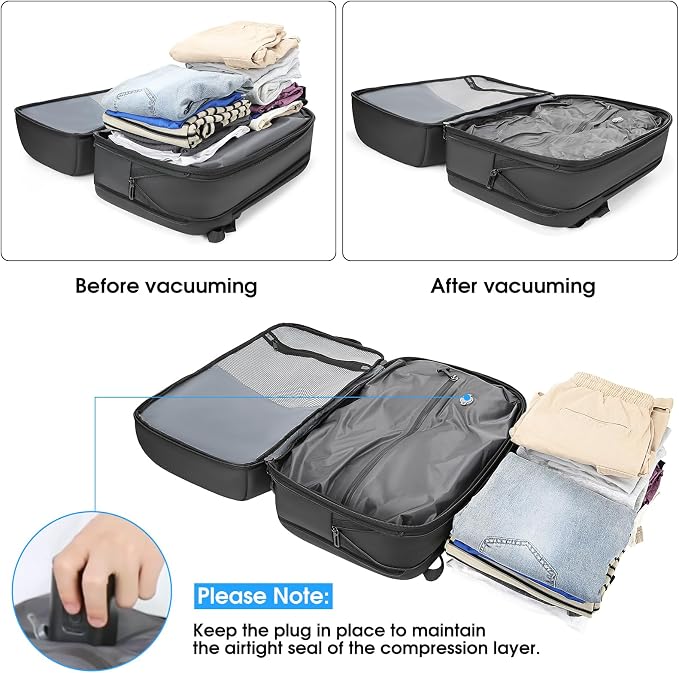 TANGCORLE Vacuum-Compressed Travel Backpack: Expandable, Airline-Approved Laptop Backpack—Unisex Business Backpack - Image 2