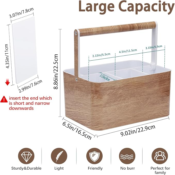 BYUNER Plastic Shower Caddy Dorm: Portable Bathroom Caddy Organizer for College with Handle and Adjustable Divider, Utility Hard Shower Basket Bin Tote for Toiletry,Shampoo,Soap,Cleaning Product - Image 9
