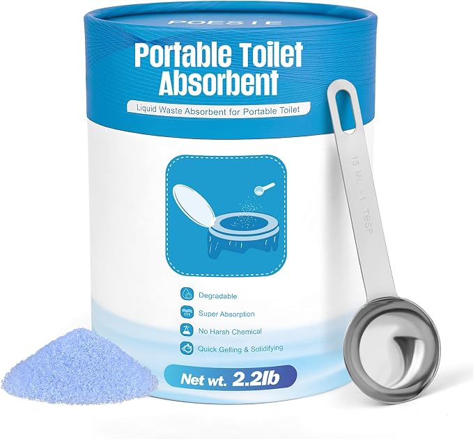 Poesie Poo Absorbent Gel Powder for Portable Toilet Camping Hiking Outdoor Portable Potty Resolution by Poesie